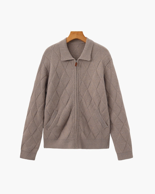 Quilted Knit Zip Jacket