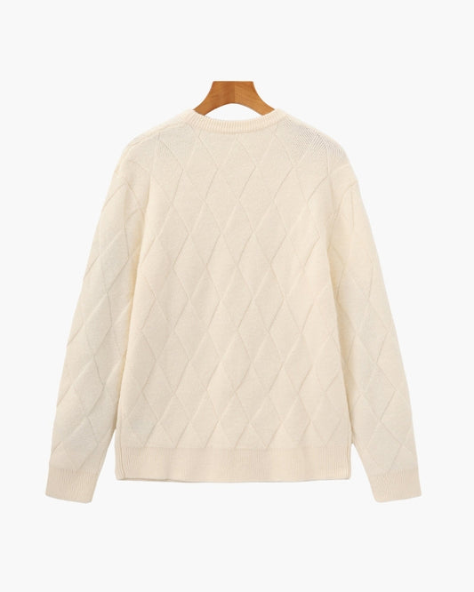 Diamond Knit Crew Sweater