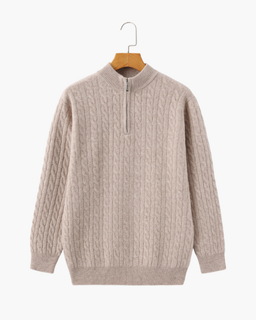 Arlo Cable Knit Quarter Zip Sweater