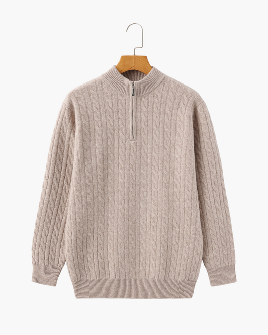 Arlo Cable Knit Quarter Zip Sweater