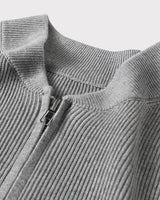 Elio Ribbed Zip Cardigan