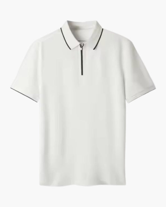 Contrast Zip Polo Shirt